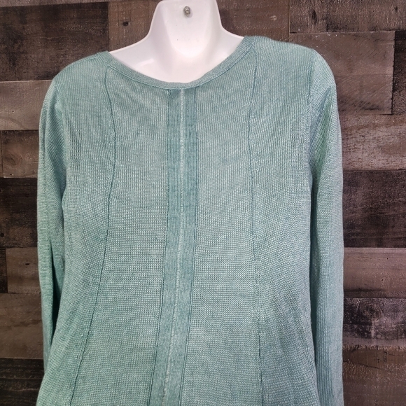 New Eileen Fisher Bateau Neck Boxy Linen Top - Picture 7 of 9